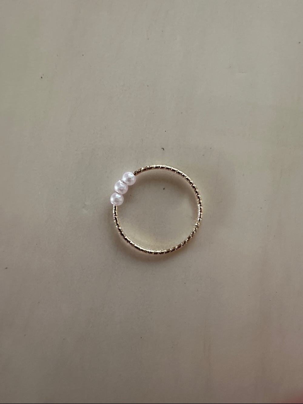 Gold Pearl Accent Women’s Stackable Ring